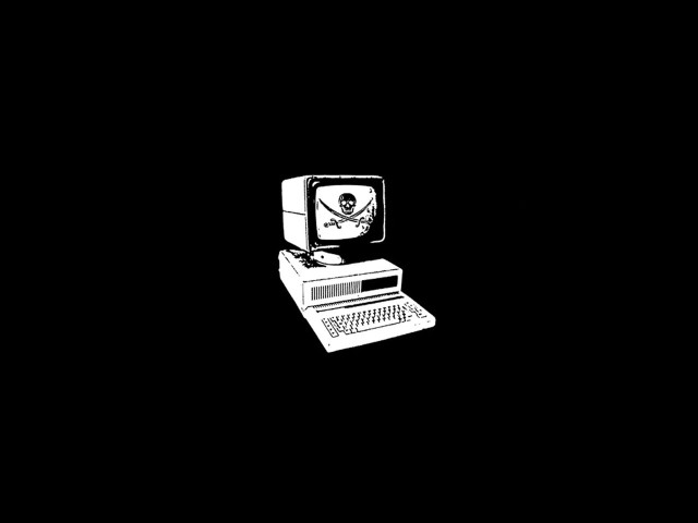 Computer keyboard skull black background free wallpaper - medium preview image