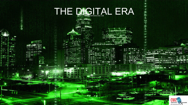 Digital era city night green free wallpaper - medium preview image