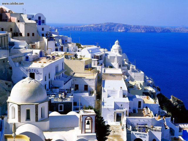 Village cliff ocean mountains view free wallpaper - medium preview image