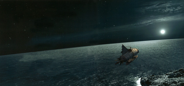 Space station ocean night full free wallpaper - medium preview image