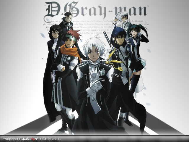 Anime characters group white black free wallpaper - medium preview image