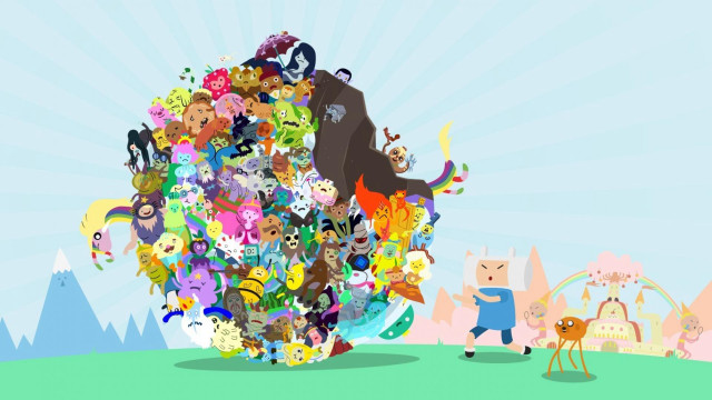 Cartoon characters field mountain sky free wallpaper - medium preview image