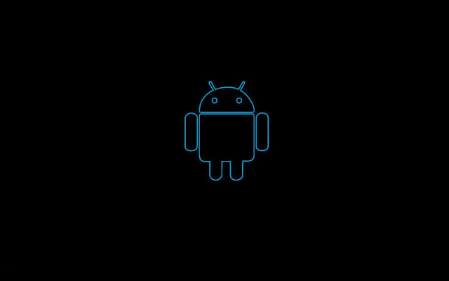 Blue line drawing robot black free wallpaper - medium preview image