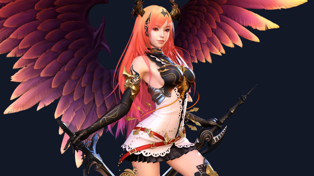 Woman sword wings body hand #2 free wallpaper - medium preview image