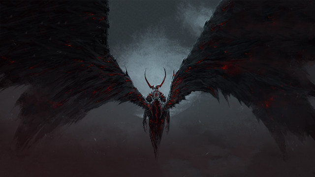 Demonic bird large wings dark free wallpaper - medium preview image