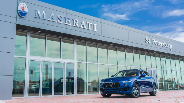Blue maserati car glass doors free wallpaper - medium preview image