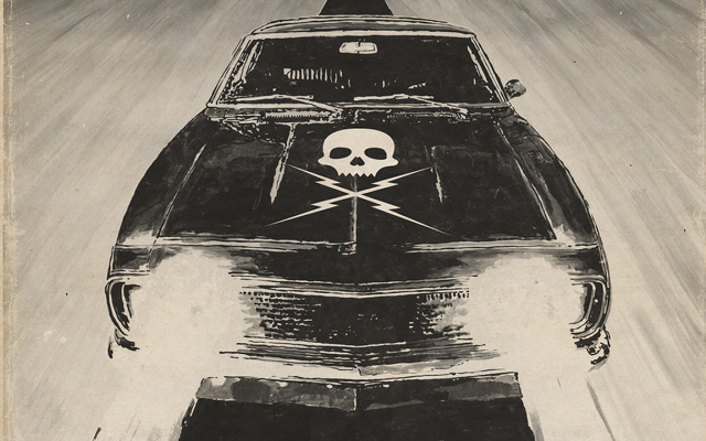 Car skull crossbones hood black free wallpaper - medium preview image