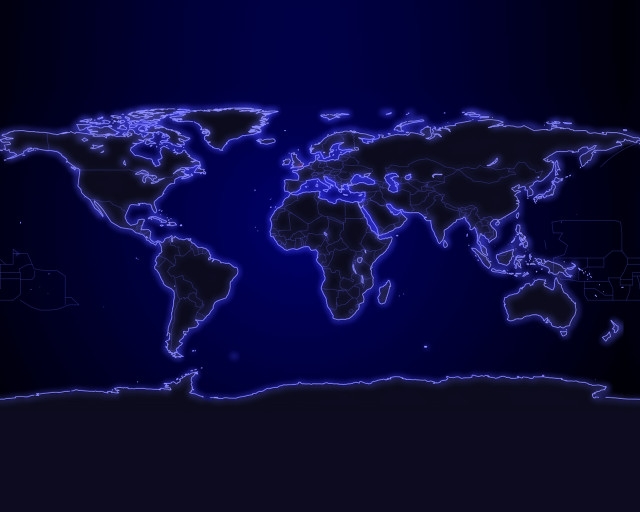 Blue world map hologram night free wallpaper - medium preview image