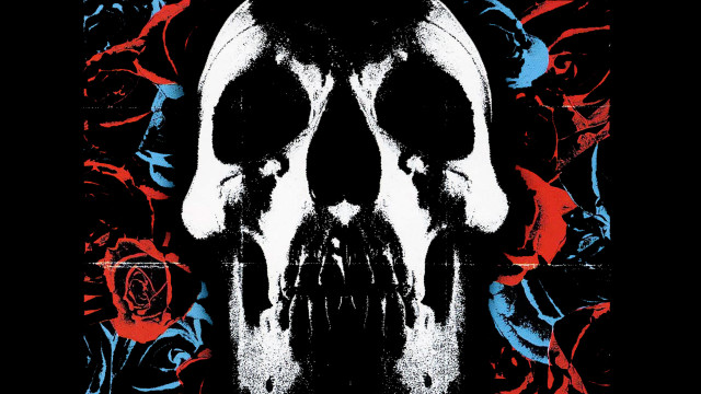 Skull large mouth rose black free wallpaper - medium preview image