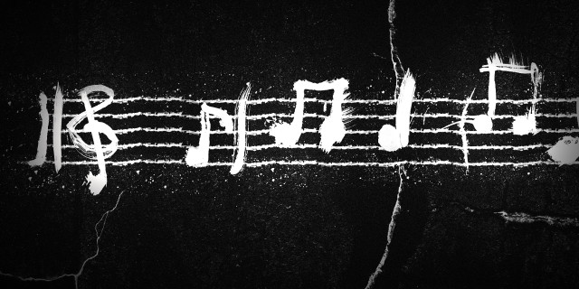 Black white musical note trellis free wallpaper - medium preview image