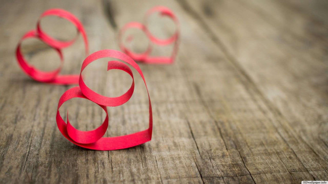Red paper circles wooden surface #3 free wallpaper - medium preview image