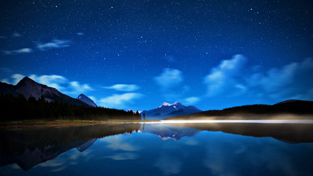 Lake mountain night sky stars #2 free wallpaper - medium preview image