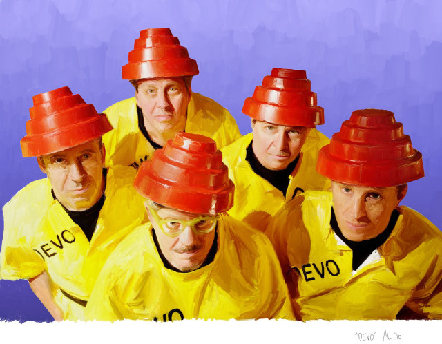 Men red hats yellow shirts free wallpaper - medium preview image