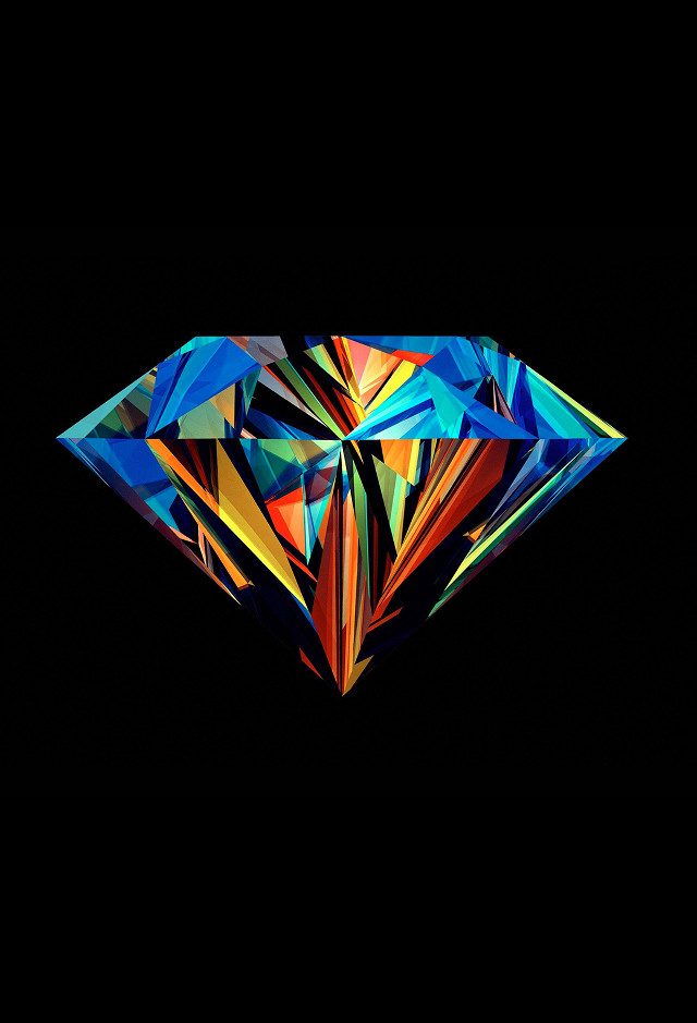 Colorful diamond black background holography free wallpaper - medium preview image