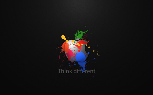 Apple logo paint splash think free wallpaper - medium preview image