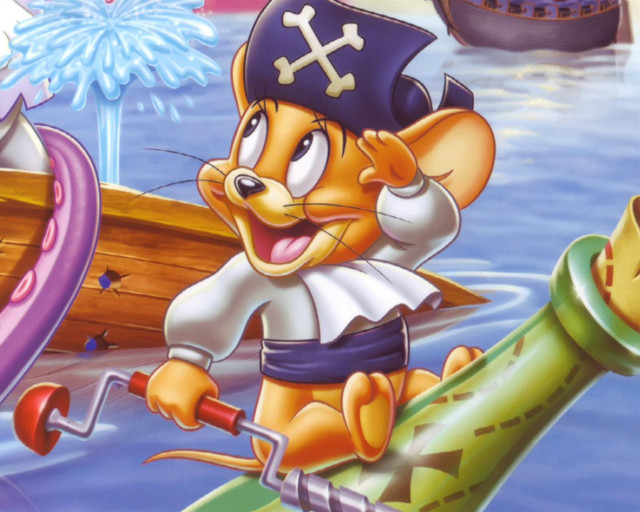 Cartoon mouse pirate boat firework free wallpaper - medium preview image