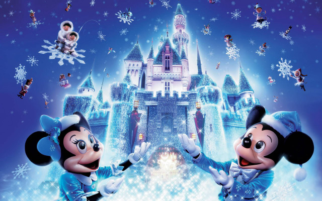 Mickey minnie mouse christmas castle #2 free wallpaper - medium preview image