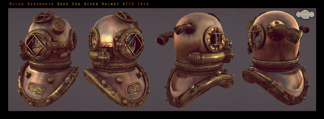 Diving helmets metal brass paint free wallpaper - medium preview image