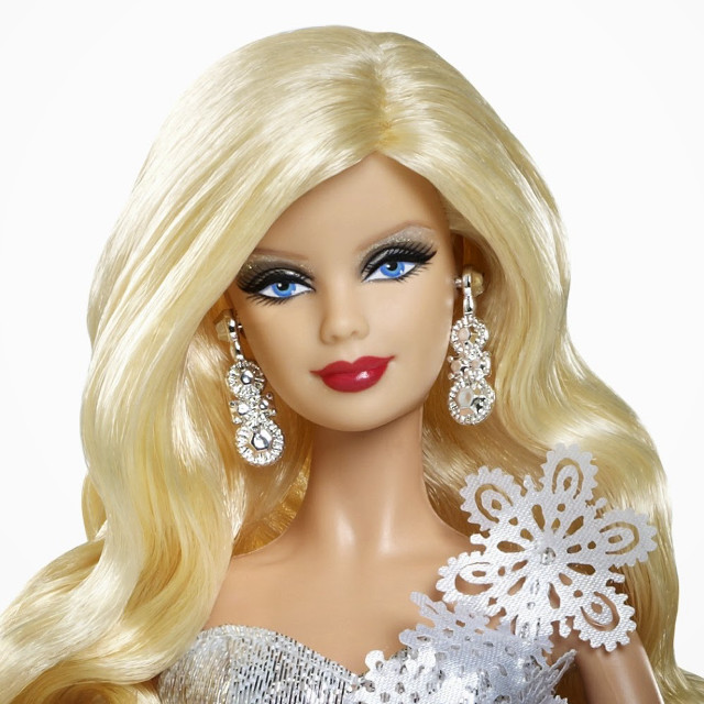 Blonde barbie doll snowflake red free wallpaper - medium preview image