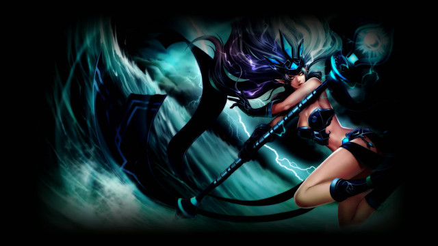 Woman sword demon shoulder lightning free wallpaper - medium preview image