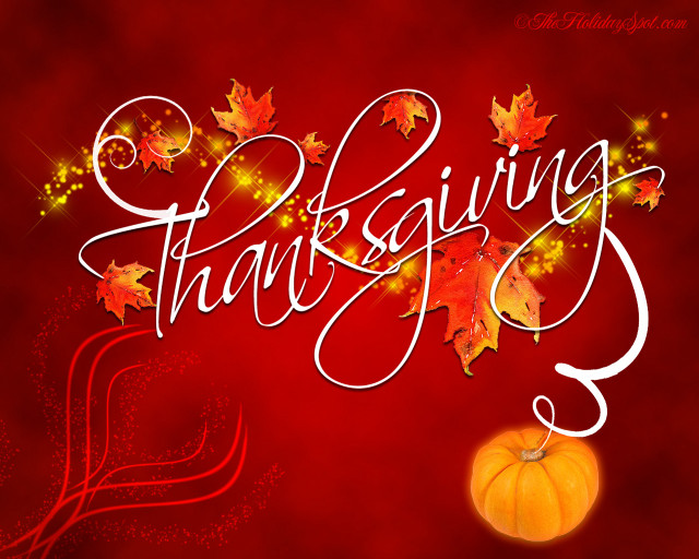 Red background pumpkin happy thanksgiving free wallpaper - medium preview image