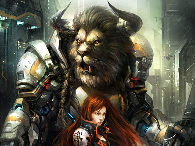 Woman lion city giant robot free wallpaper - medium preview image