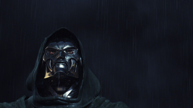 Hooded man black face rain free wallpaper - medium preview image