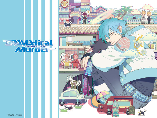Anime bluehair white shirt blue free wallpaper - medium preview image