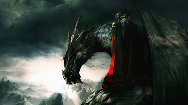 Dragon red cape mountain top free wallpaper - medium preview image
