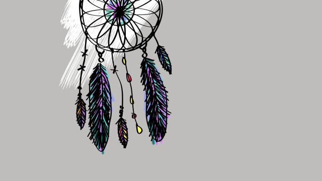 Dream catcher feathers star drawing free wallpaper - medium preview image