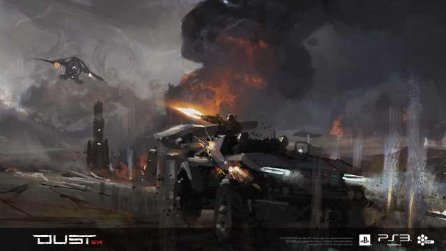 Futuristic city explosion smoke flames free wallpaper - medium preview image