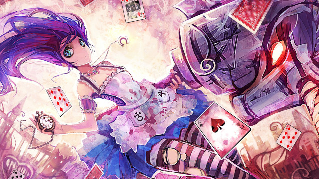 Woman dress card robot clock free wallpaper - medium preview image