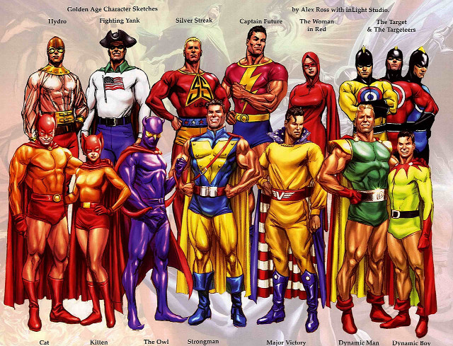 Superheroes standing line names chests free wallpaper - medium preview image