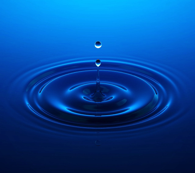 Blue water droplet blue background free wallpaper - medium preview image