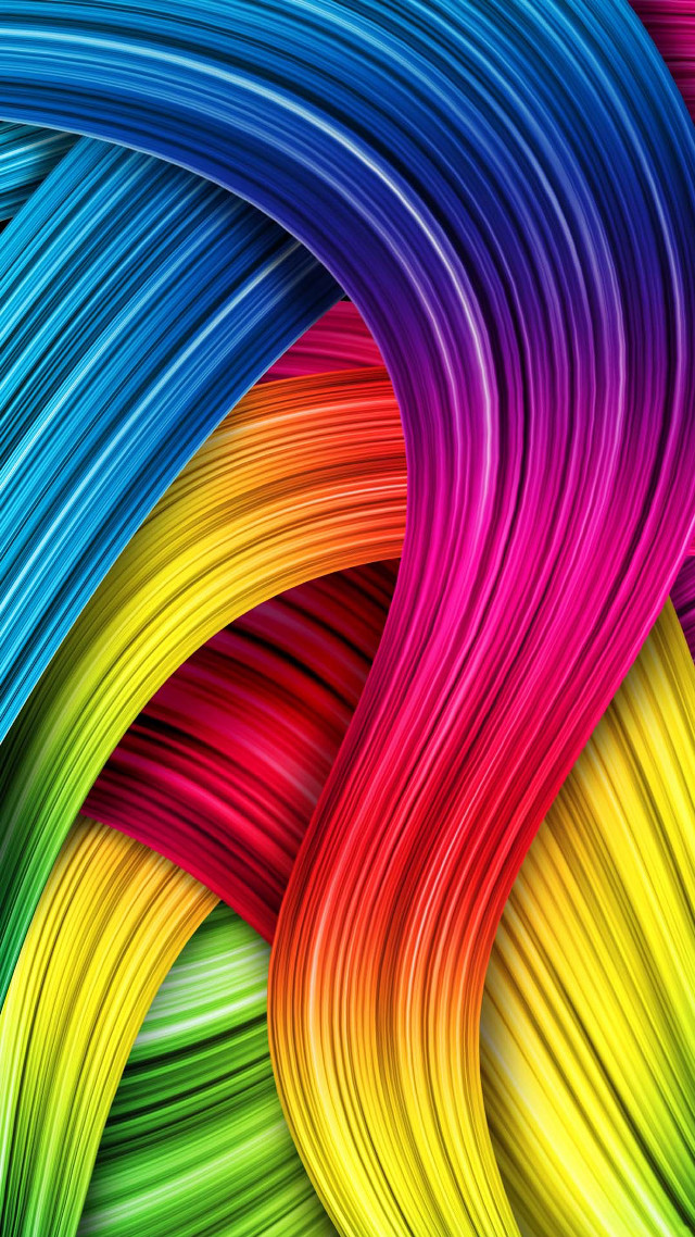 Colorful wavy lines rainbow blues free wallpaper - medium preview image