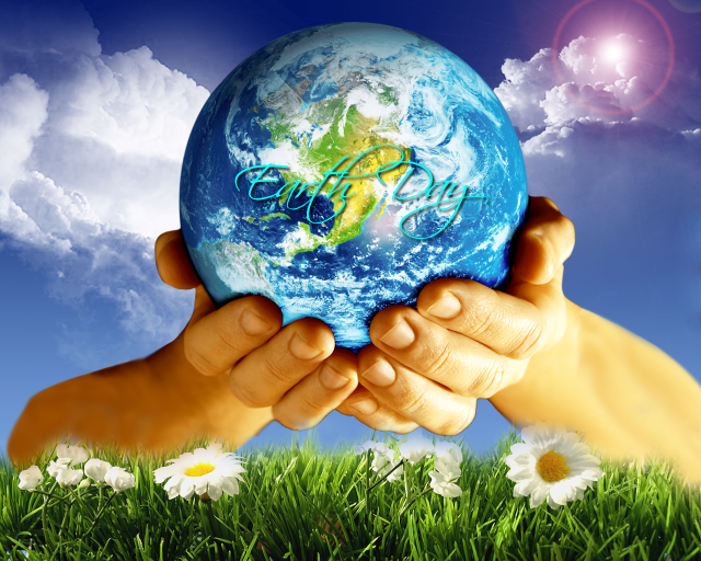 Person holding small globe earth free wallpaper - medium preview image