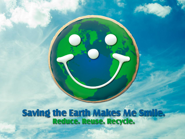 Green smiley earth saving recycling free wallpaper - medium preview image
