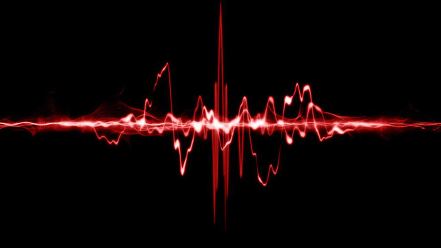 Red sound wave hologram glowing #2 free wallpaper - medium preview image
