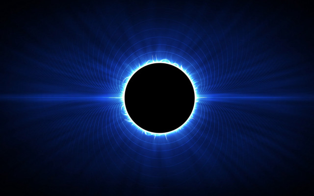 Black hole blue light background free wallpaper - medium preview image