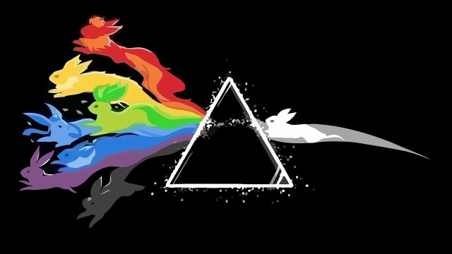 Dark background rainbow triangle bird free wallpaper - medium preview image