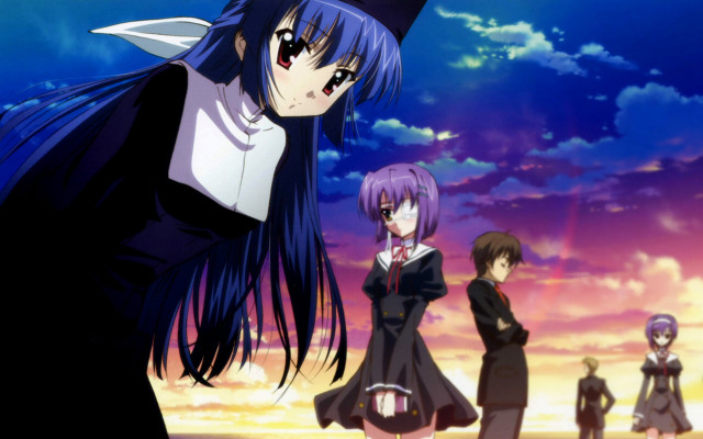 Anime characters sunset clouds sky #2 free wallpaper - medium preview image