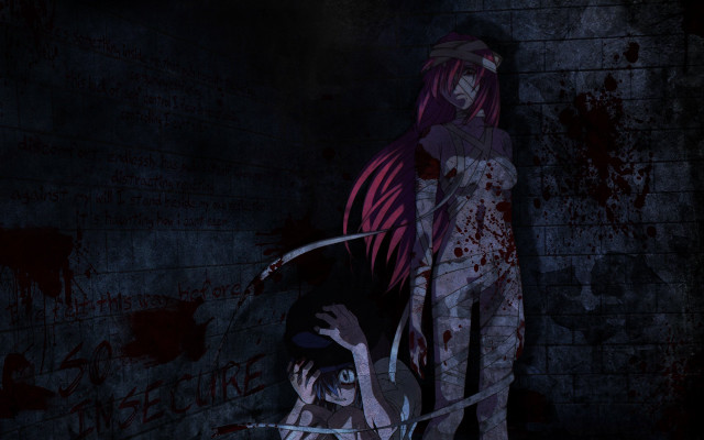 Woman bloody wall knife hand free wallpaper - medium preview image