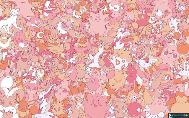 Cats group pink orange pattern free wallpaper - medium preview image
