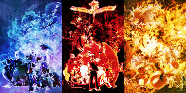 Fantasy anime fire magic women free wallpaper - medium preview image