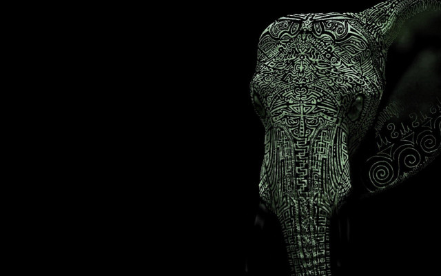 Elephant intricate designs night dark free wallpaper - medium preview image
