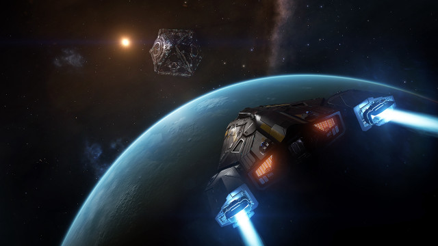 Space station planet lights background free wallpaper - medium preview image