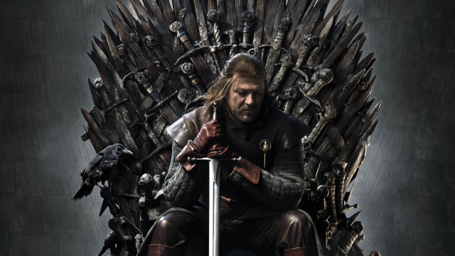 Man sitting iron throne holding #2 free wallpaper - medium preview image