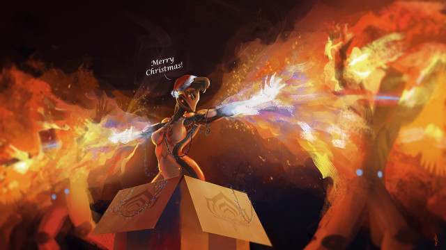 Woman costume box sword fire free wallpaper - medium preview image