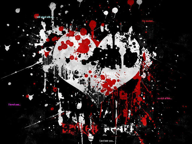 Heart blood splatters black background free wallpaper - medium preview image