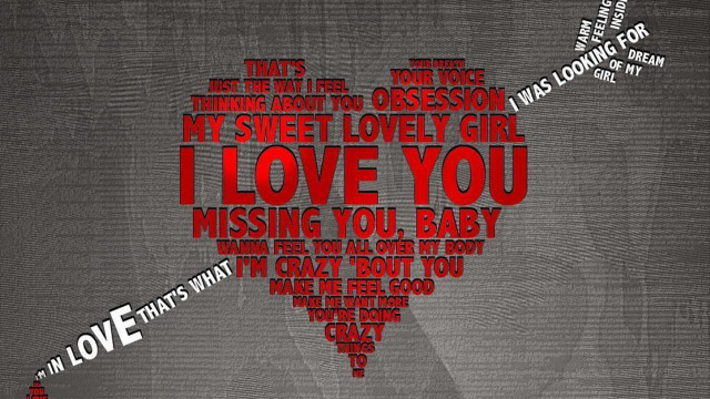 Heart shaped word art red free wallpaper - medium preview image